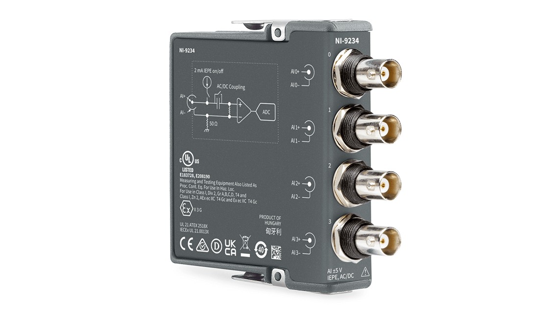 Módulo NI CompactDAQ de la serie C para medidas de sonido y vibración